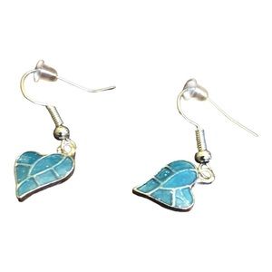 Yaomiao Crystal Dangle Cubic Zirconia Heart Earrings Silver/Blue Women